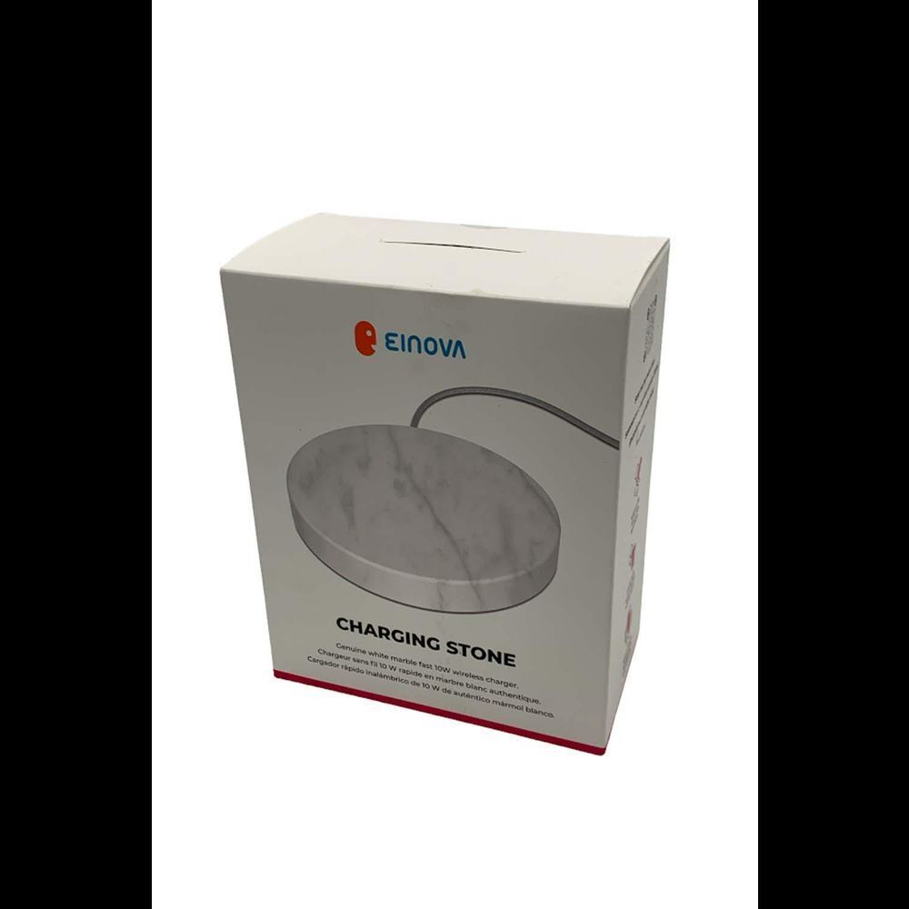 Einova Wireless Charging Stone with 10W Fast Charging White Marble